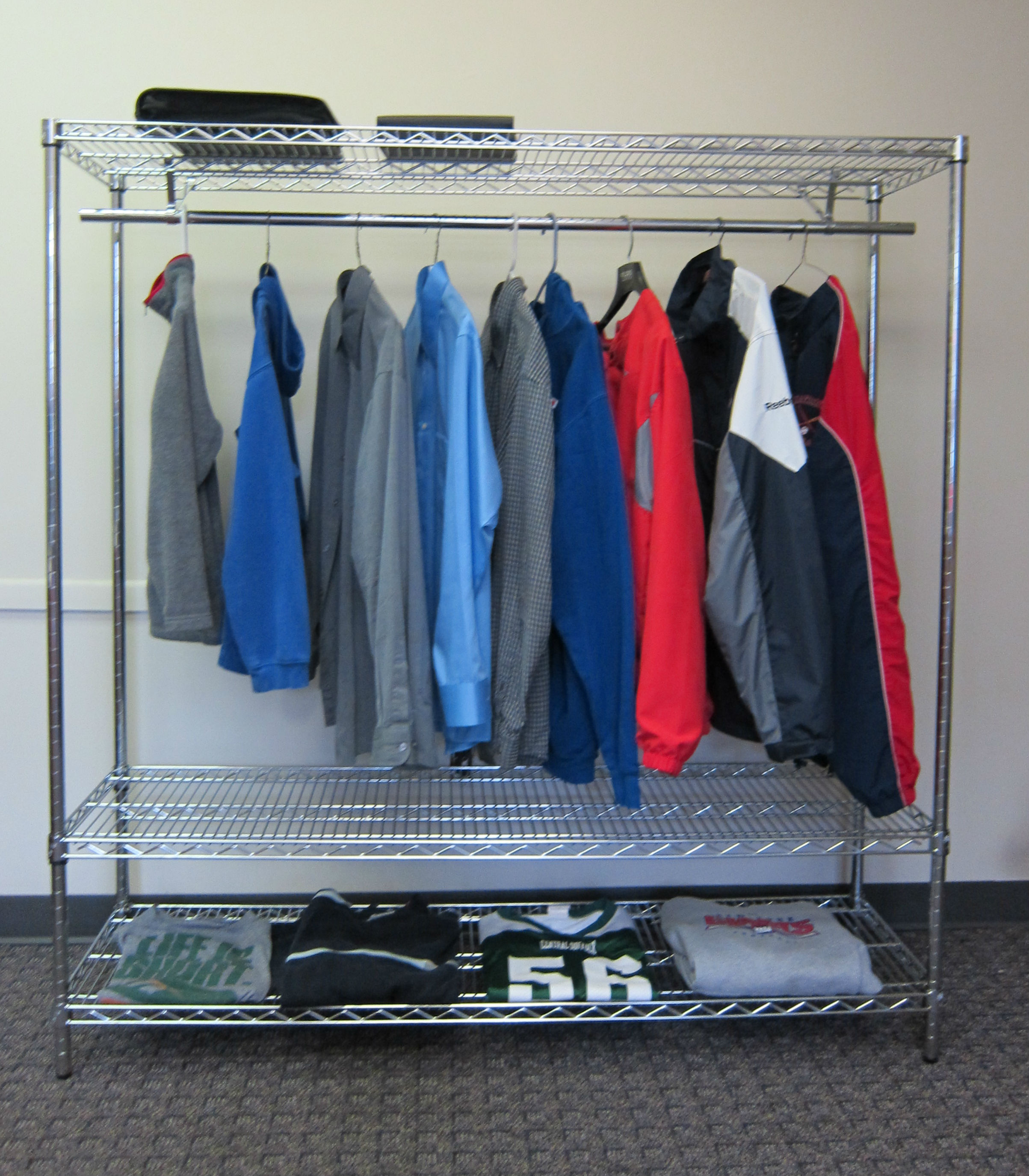 Chrome wire clothes rack sales