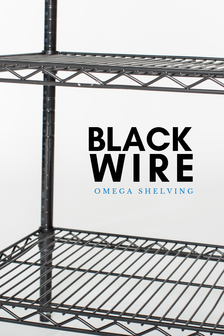 black wire omega shelving