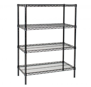 black epoxy coated wire shelving