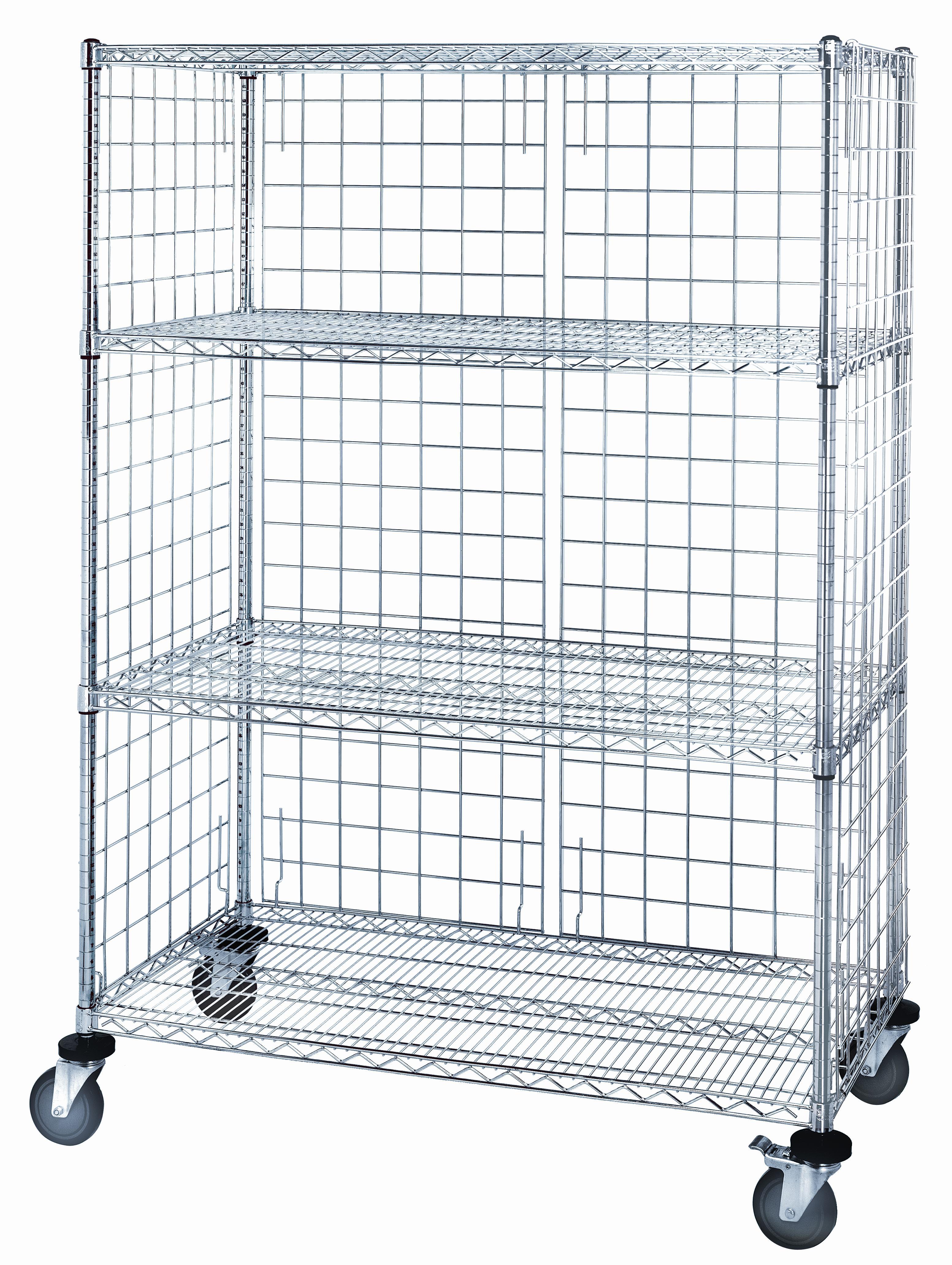 3 Sided Shelf Trucks With Enclosure Panels