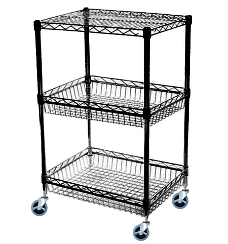 2 Tier Basket Wire Shelving Units