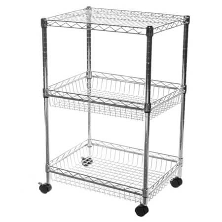 3 Tier Basket Wire Shelving Units