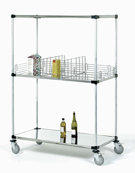 60" High Solid Stainless Steel Mobile Unit