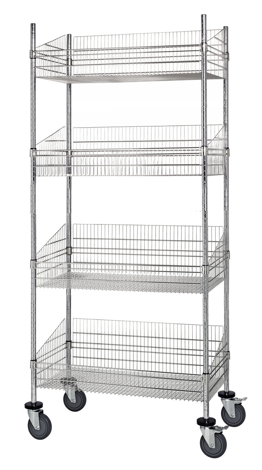 4 Tier Basket Wire Shelving Units