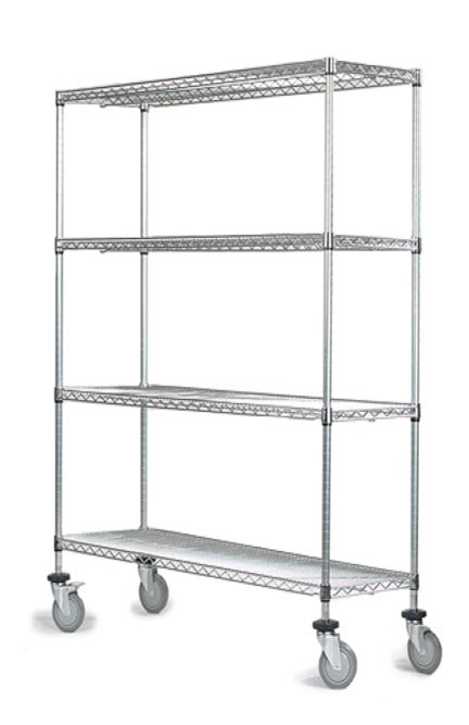 4 Tier Stainless Steel Wire Shelf Trucks