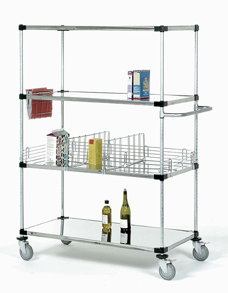 80" High Solid Stainless Steel Mobile Unit
