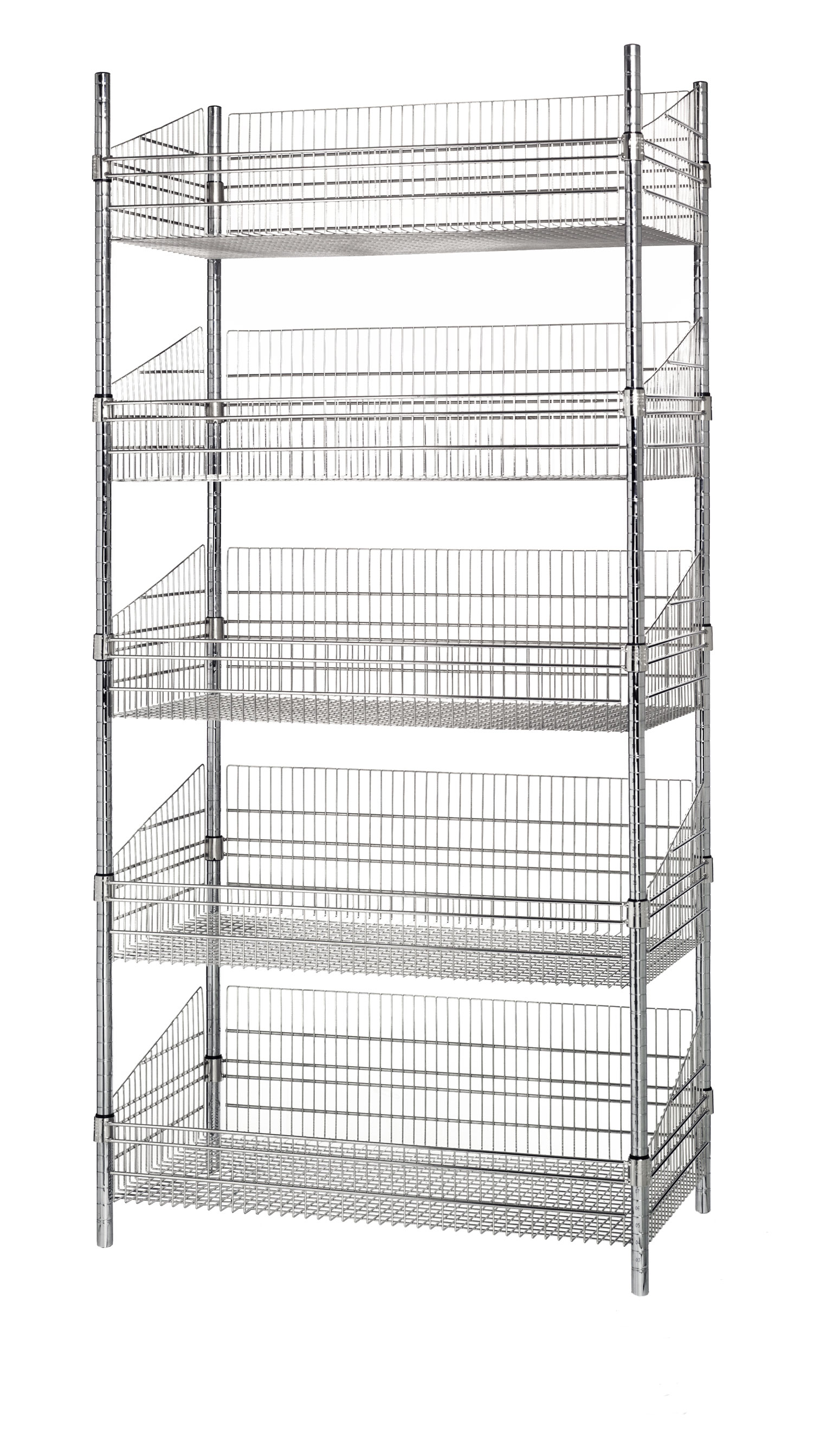 5 Tier Basket Wire Shelving Units