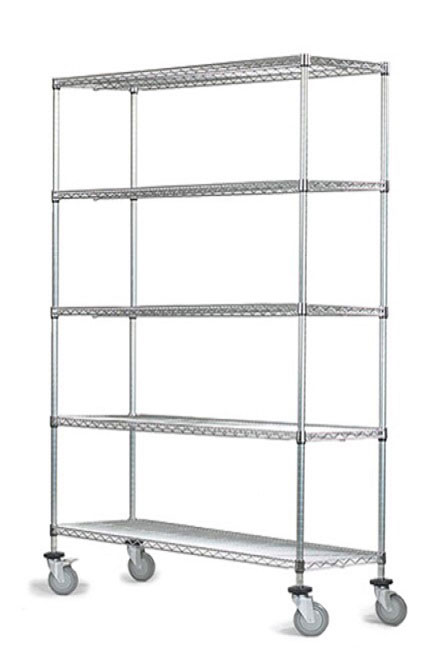 5 Tier Stainless Steel Wire Shelf Trucks