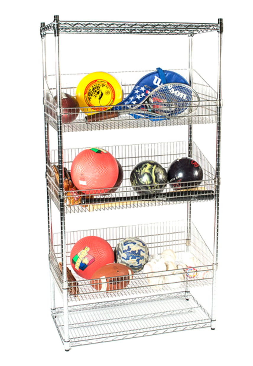 Chrome Wire & Basket Combo Shelf Truck