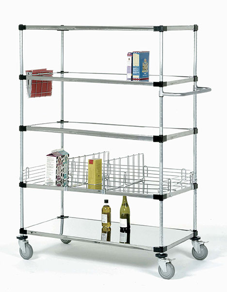 60" High Solid Stainless Steel Mobile Unit