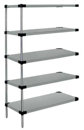 86" High Solid Stainless Steel Add On Unit