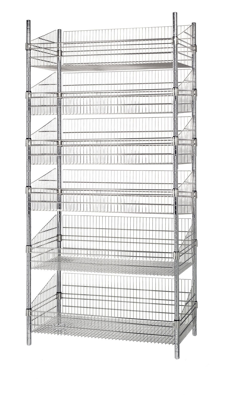 6 Tier Basket Wire Shelving Units