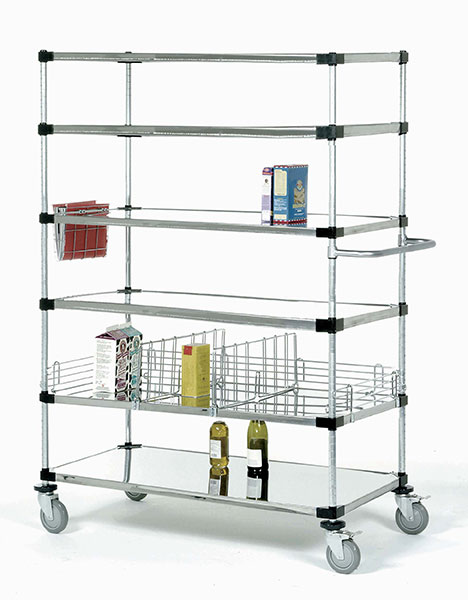 60" High Solid Stainless Steel Mobile Unit