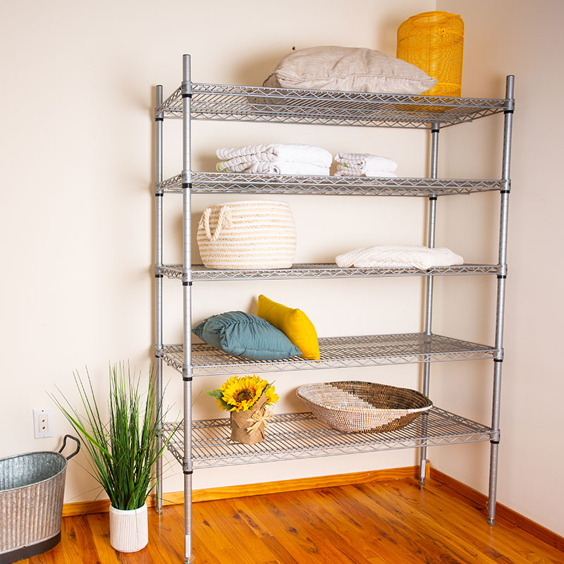 Gray Wire Shelving