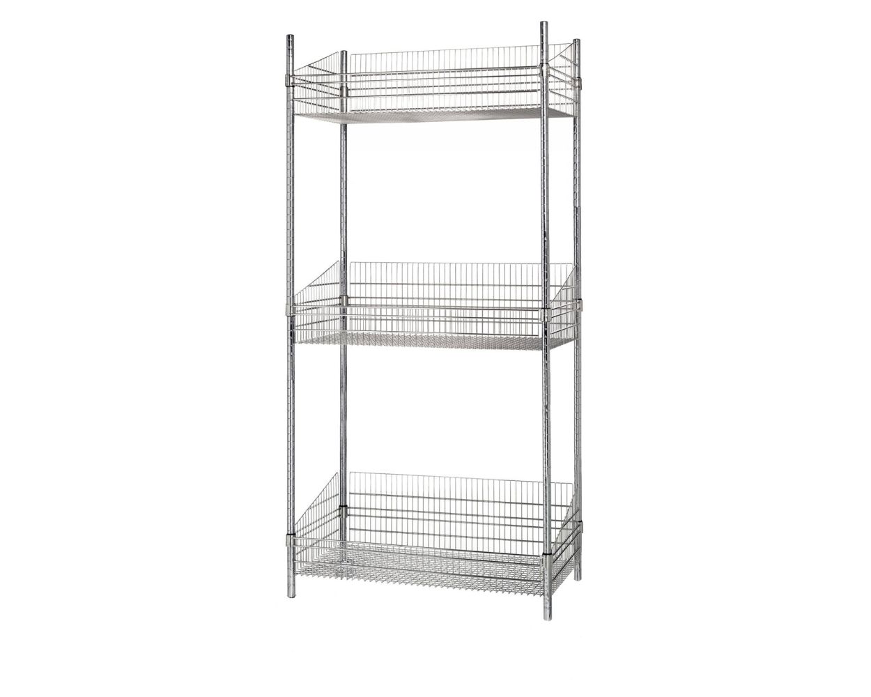 24" Deep x 48" Wide x 74" High 3 Tier Stationary Deep Basket Unit by Omega Products Corporation