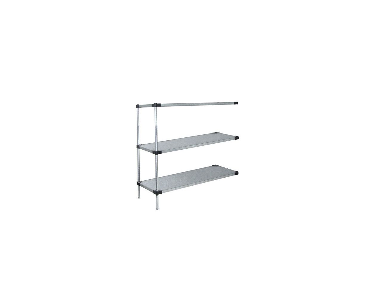 14" Deep x 54" Wide x 80" High 3 Tier Solid Galvanized Steel AddOn Shelving Unit by Omega